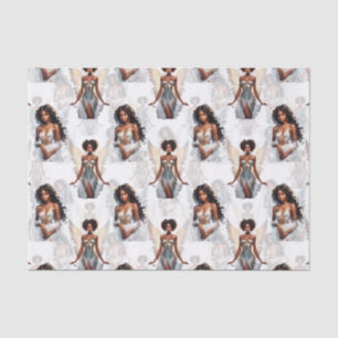 Beautiful Black Girl Angels Pattern Design  Tissue Paper