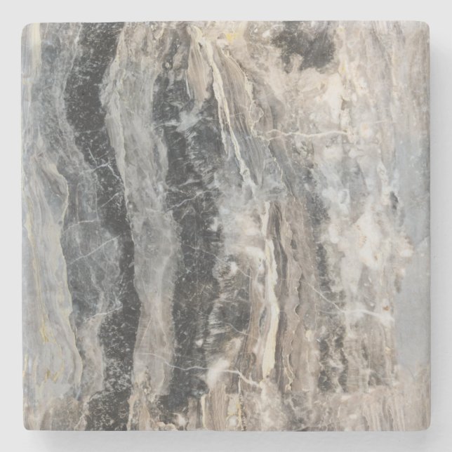 Beautiful Black & Grey Coloured Stone Coaster (Front)