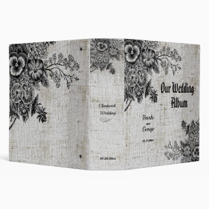 Beautiful Black/Grey Flowers Wedding Binder