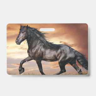 Beautiful Black Horse Badge