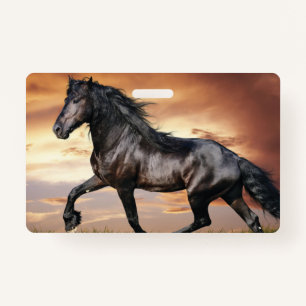 Beautiful Black Horse Badge