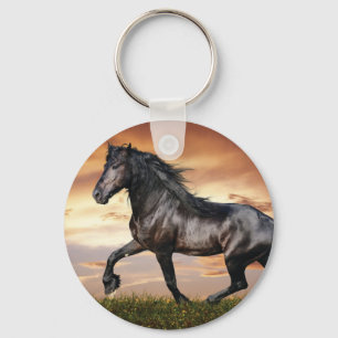 Beautiful Black Horse Keychain