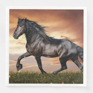 Beautiful Black Horse Napkin
