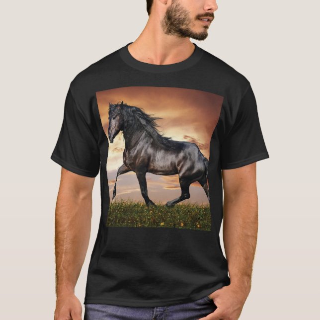Beautiful Black Horse T-Shirt (Front)