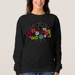 Beautiful Black Labrador Flowers Sweatshirt