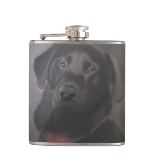 Beautiful Black Labrador Retriever Hip Flask