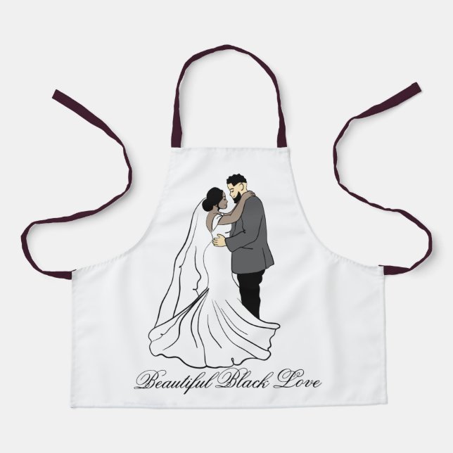 Beautiful Black Love Couple 2 Apron (Front)