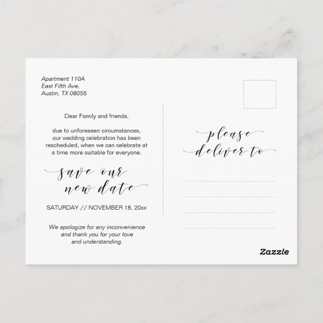 Beautiful, Black, love is patient, wed postponed Postcard (Back)