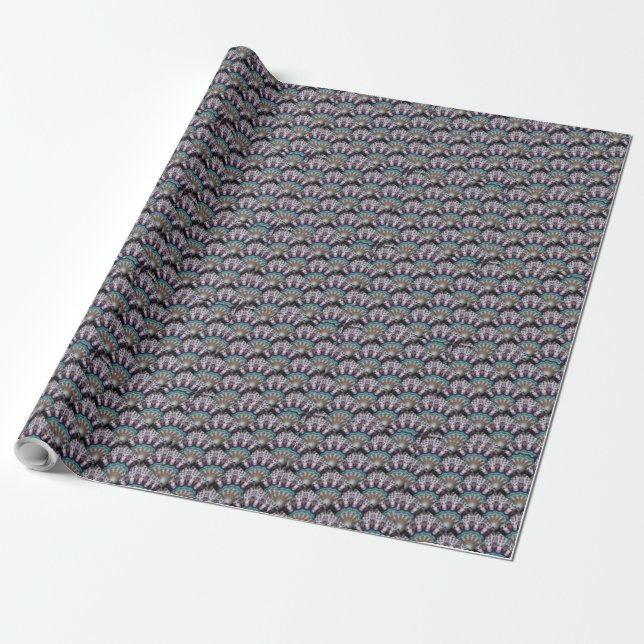 Beautiful  BLACK MANDALA  Wrapping Paper (Unrolled)