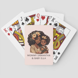 Beautiful Black Mom and Daughter (10) Playing Cards