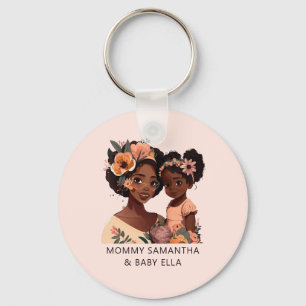 Beautiful Black Mom and Daughter (13) Keychain