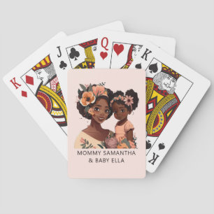 Beautiful Black Mom and Daughter (13) Playing Cards