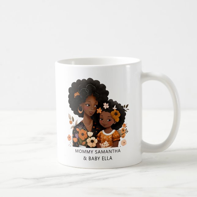 Beautiful Black Mom and Daughter (16) Coffee Mug (Right)
