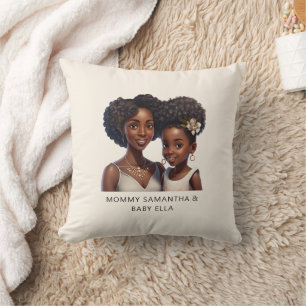 Beautiful Black Mom and Daughter (18) Throw Pillow