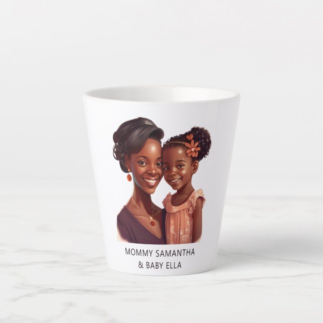 Beautiful Black Mom and Daughter (19) Latte Mug (Front)