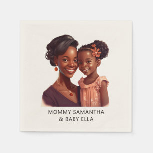 Beautiful Black Mom and Daughter (19) Napkin