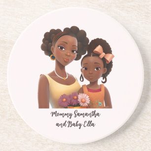 Beautiful Black Mom and Daughter (22) Coaster