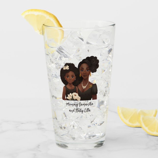 Beautiful Black Mom and Daughter (23) Glass (Front Ice)