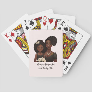 Beautiful Black Mom and Daughter (23) Playing Cards