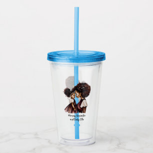 Beautiful Black Mom and Daughter (24) Acrylic Tumbler
