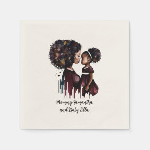 Beautiful Black Mom and Daughter (25) Napkin