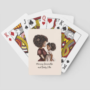 Beautiful Black Mom and Daughter (26) Playing Cards
