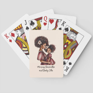 Beautiful Black Mom and Daughter (27) Playing Cards