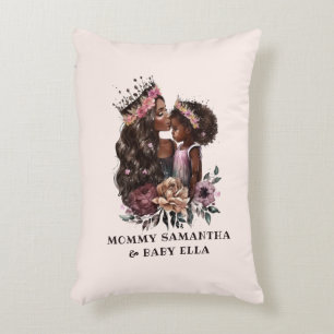 Beautiful Black Mom and Daughter (3) Accent Pillow