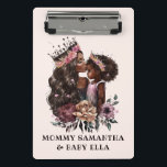 Beautiful Black Mom and Daughter (3) Mini Clipboard<br><div class="desc">Celebrate the bond between a Black mom and her daughter with this heartfelt and inspiring artwork. Featuring a loving embrace and radiant smiles,  this clipboard highlights the strength,  beauty,  and connection shared between them. Perfect for honouring motherhood,  diversity,  and family love.</div>