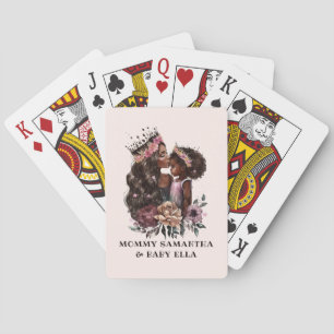 Beautiful Black Mom and Daughter (3) Playing Cards