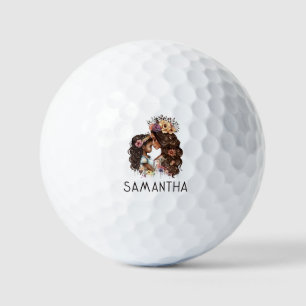 Beautiful Black Mom and Daughter (4) Golf Balls