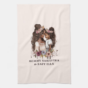 Beautiful Black Mom and Daughter (5) Kitchen Towel