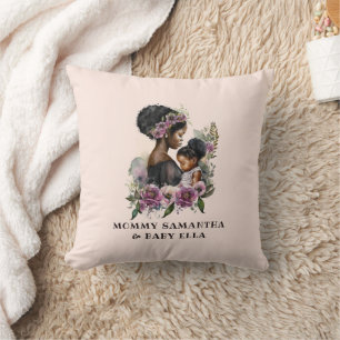 Beautiful Black Mom and Daughter (6) Throw Pillow