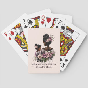 Beautiful Black Mom and Daughter (7) Playing Cards