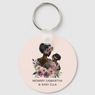 Beautiful Black Mom and Daughter (8) Keychain