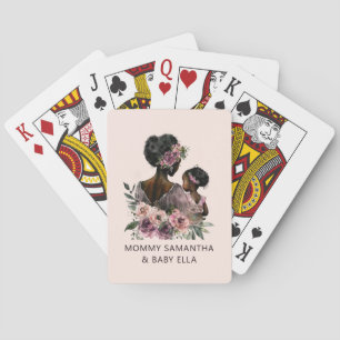 Beautiful Black Mom and Daughter (8) Playing Cards