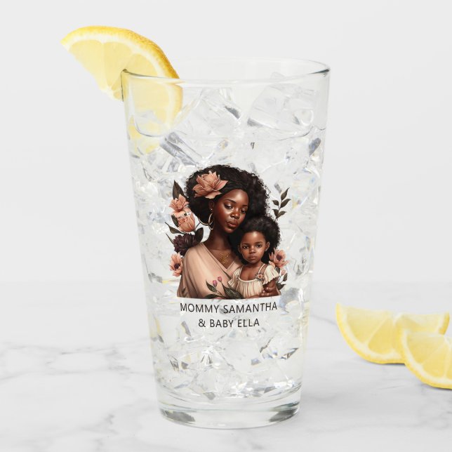 Beautiful Black Mom and Daughter (9) Glass (Front Ice)