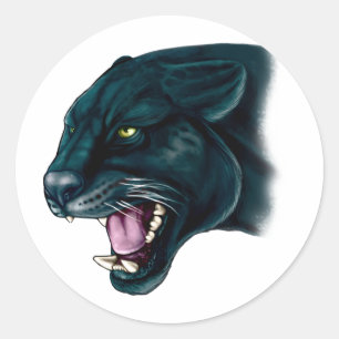 Beautiful Black Panther Classic Round Sticker