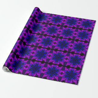 Beautiful  BLACK  PURPLE  BLUE ROSE MANDALA  Wrapping Paper