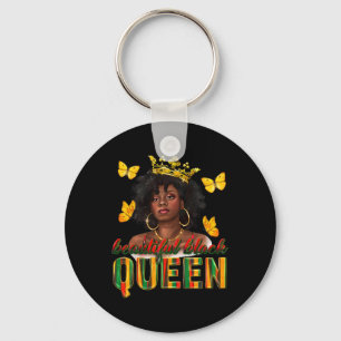 Beautiful Black Queen Dripping Afro Melanin Junete Keychain
