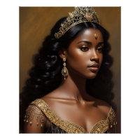 Beautiful Black Queen Gold Crown