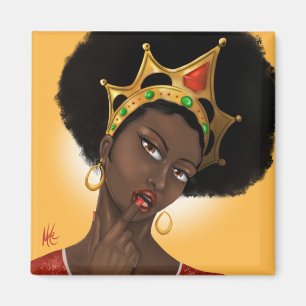 Beautiful Black Queen Magnet