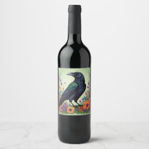 Beautiful Black Raven Wine Label