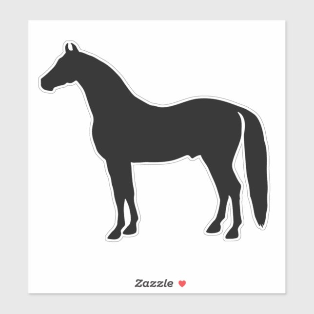 Beautiful Black Stallion Horse Silhouette (Sheet)