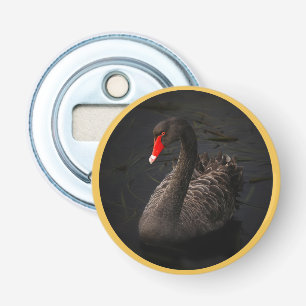 Beautiful Black Swan with a Bright Red Beak Bottle Opener