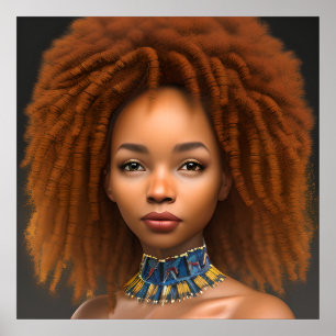 Beautiful Black Warrior Colourful Poster Gift