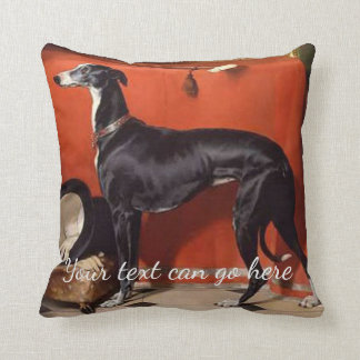 Beautiful Black & White Greyhound Throw Pillow