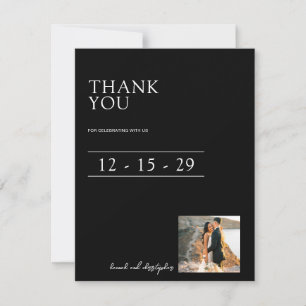 Beautiful Black & White Wedding Thank You Card