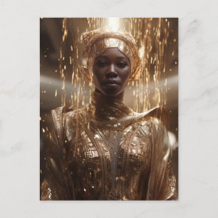 Beautiful Black Woman Dressed in Gold Postcard