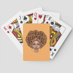 Beautiful Black Woman Playing Cards